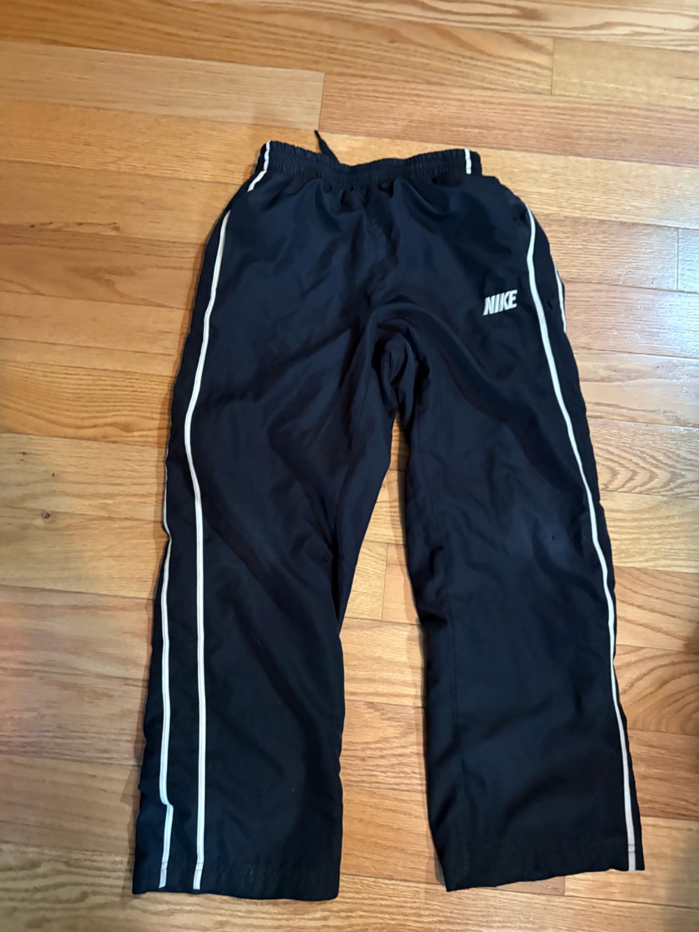 Nike Black Track Pants with White Piping Detail